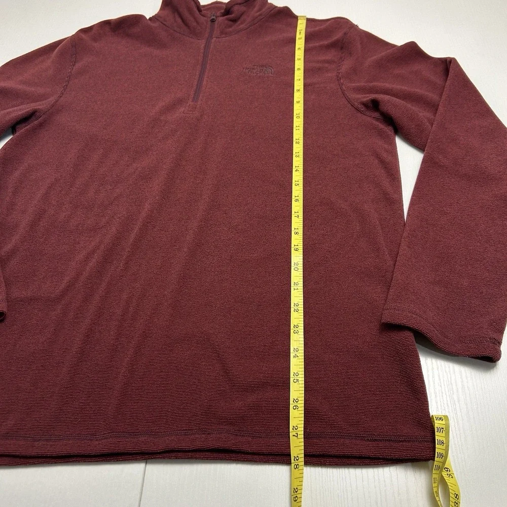 North Face Pullover Mens Medium Maroon Quarter Zip Long Sleeve Hiking Athletic